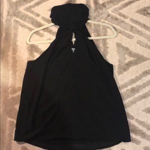 NWT Naked Zebra Black Brynn mock neck tank top